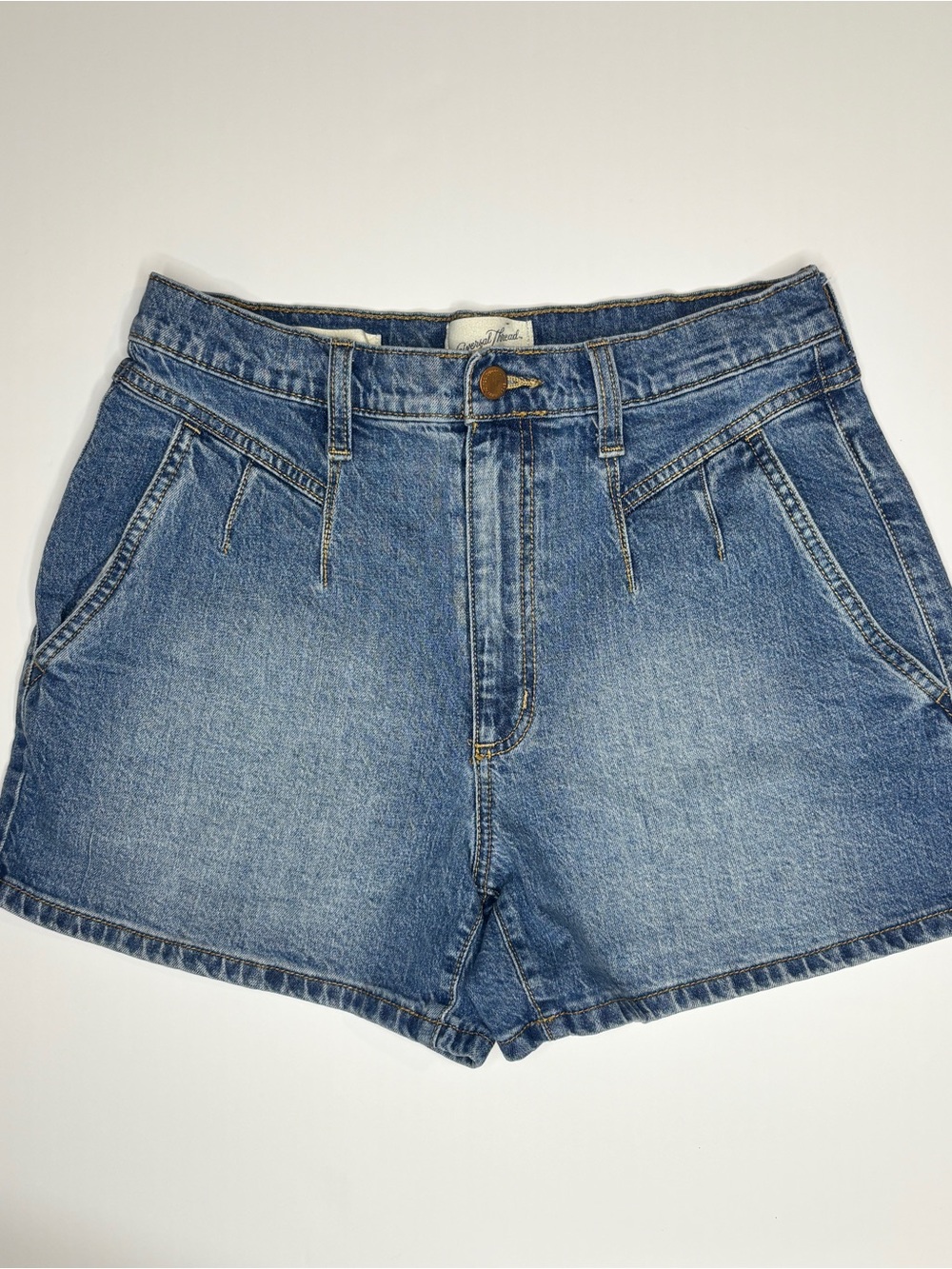 Universal Thread High-Rise Midi Denim Shorts Women's 8/29 Blue Casual Summer - Picture 2 of 5